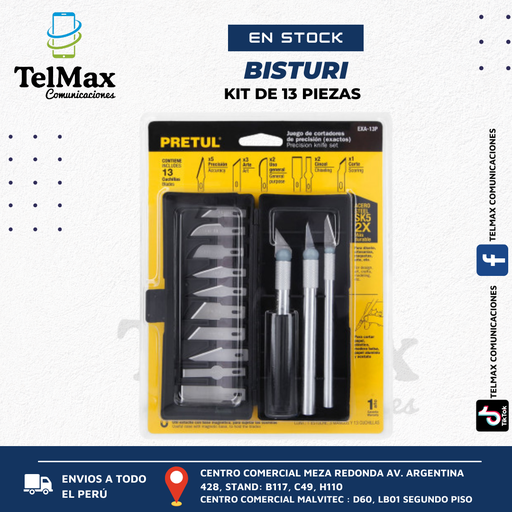 [KB13P] KIT DE BISTURI DE 13 PIEZAS