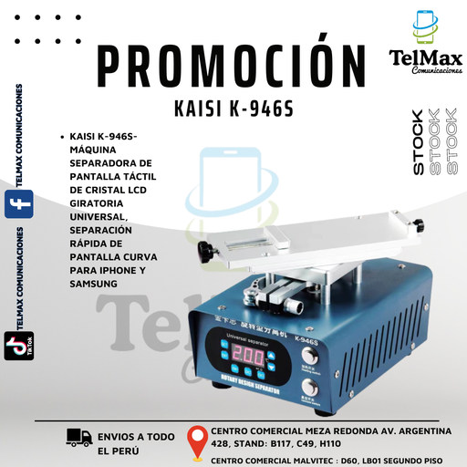 [MSCK946S] MAQUINA SEPARADORA DE LCD CURVOS KAISI K-946S
