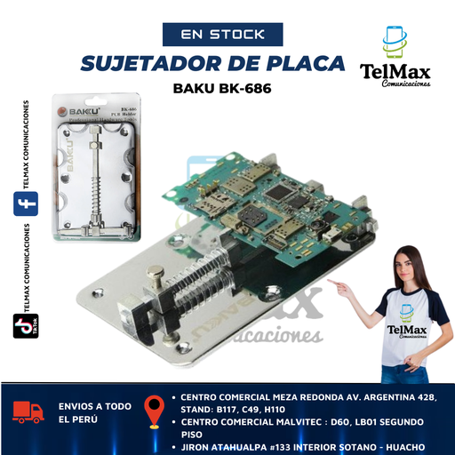 [SPBK686] SUJETADOR DE PLACA BAKU BK-686