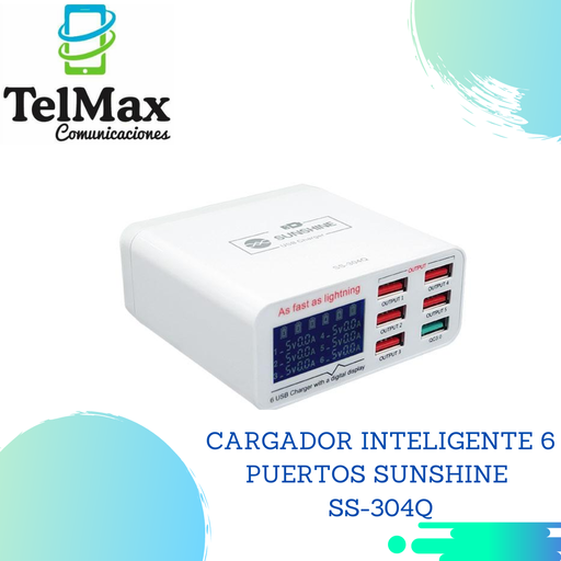 [CI6PSS304Q] CARGADOR INTELIGENTE 6 PUERTOS SUNSHINE SS-304D