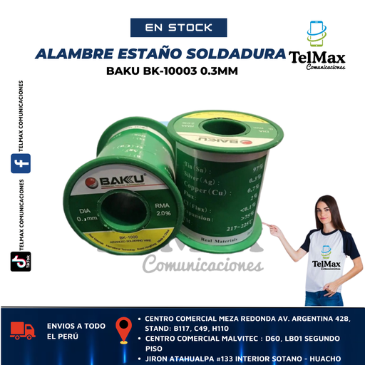 [BK10003] ESTAÑO EN HILO BAKU BK-10003 0.3mm