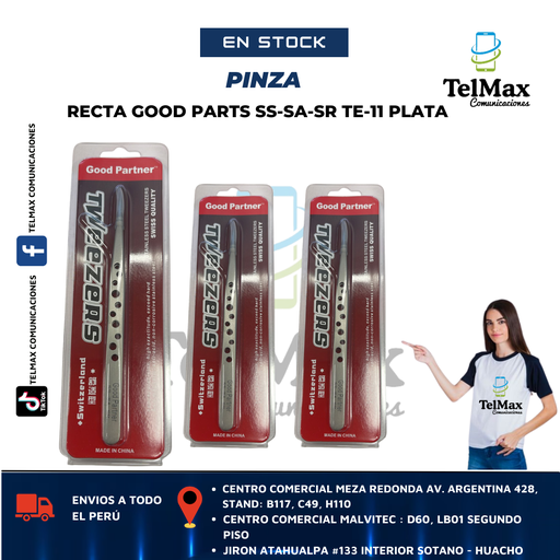 [PSASRTE11] PINZA RECTA GOOD PARTS SS-SA-SR  PLATA