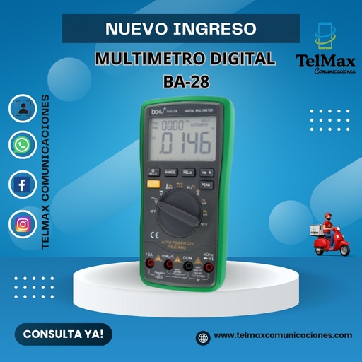 [MDBA28] MULTIMETRO DIGITAL BAKU ba-28