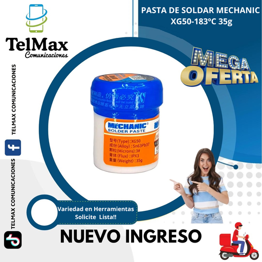 [PSXG50] PASTA DE SOLDAR MECHANIC XG50-183ºC 35g