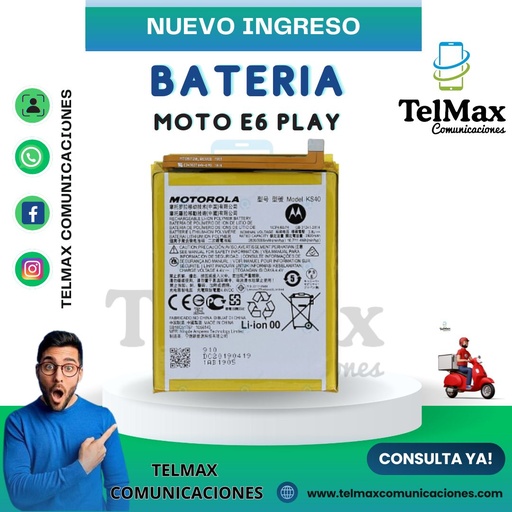 BATERIA MOTO E6 PLAY / E6S / E6I