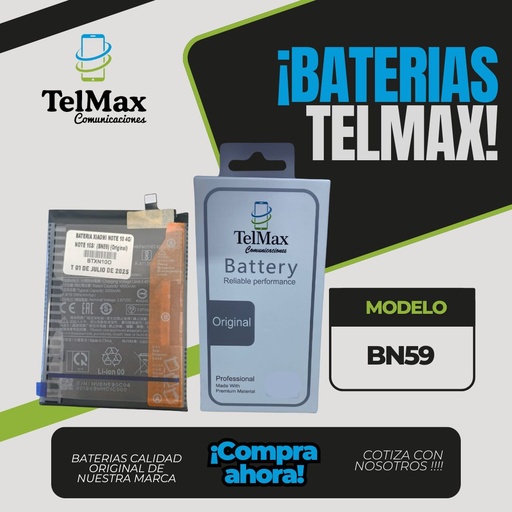 BATERIA XIAOMI NOTE 10 4G/ NOTE 10S/ POCO M5S (BN59)