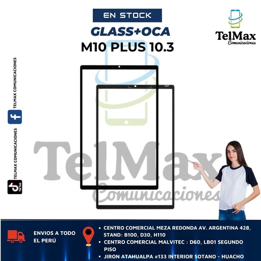 [GOTLM10] GLASS + OCA PARA TABLET LENOVO M10 PLUS 10.3