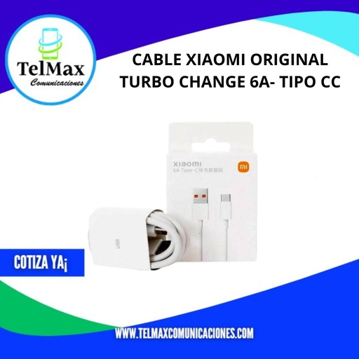 [CXOT6AC] CABLE XIAOMI ORIGINAL TURBO CHANGE 6A- TIPO C