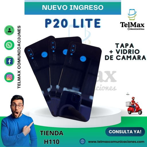 [THP20LCLN] TAPA HUAWEI P20 LITE (C/lente) (Negro)