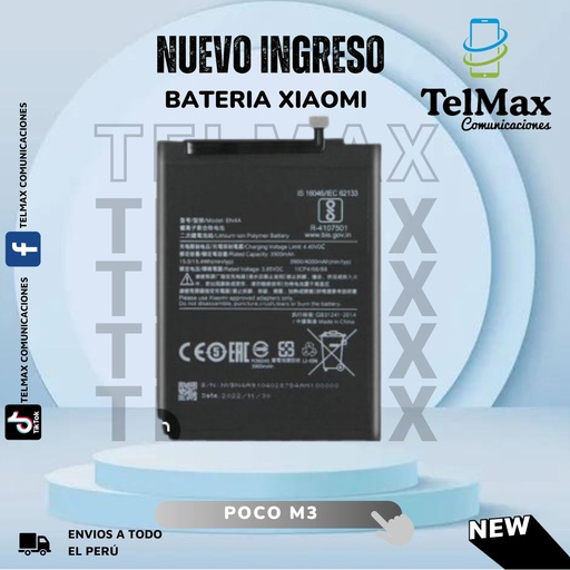 [BXPM3] BATERIA XIAOMI POCO M3/ REDMI 9T (BN62) (AAA)