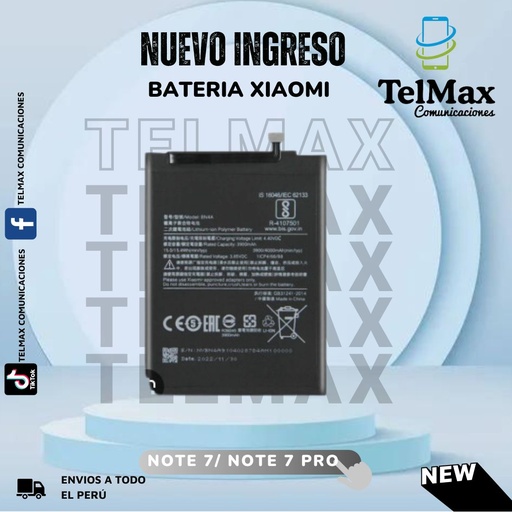 BATERIA XIAOMI NOTE 7/ NOTE 7 PRO (BN4A)