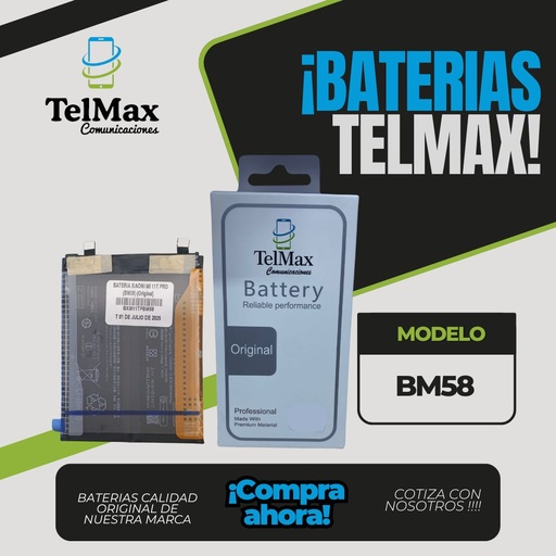 [BXM11TPBM58] BATERIA PARA XIA MI 11T PRO (BM58) (Original)