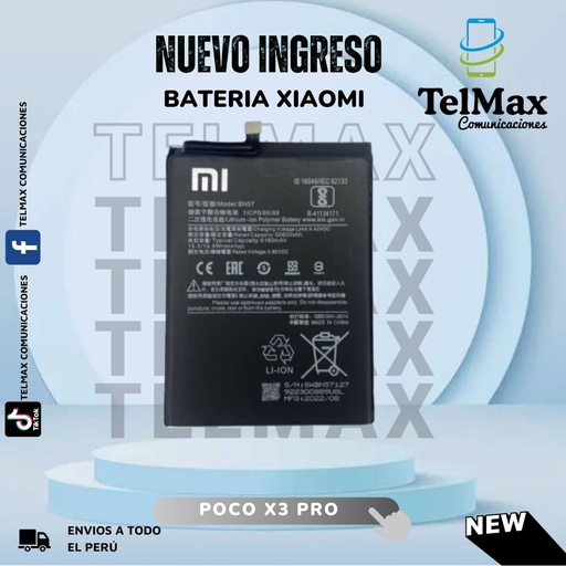 [BXPX3BN57] BATERIA XIAOMI POCO X3/ X3 NFC/ X3 PRO (BN57)(Original)