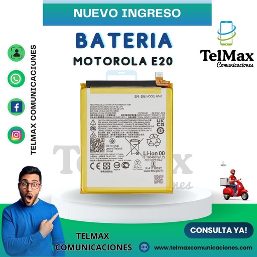BATERIA MOTOROLA E20/ MOTO G PURE 2021(NT40)