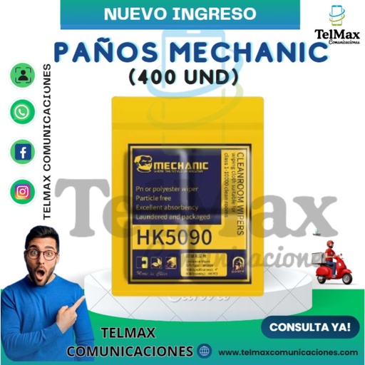 [PLMHK400UND] PAÑOS DE LIMPIEZA MECHANIC HK-5090 400 UND