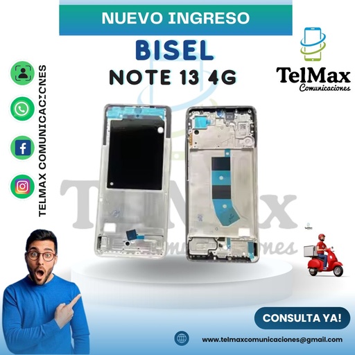 [BXN134G] BISEL LCD + BORDE XIAOMI NOTE 13 4G (Negro)