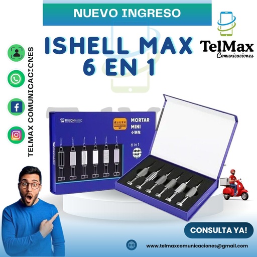 [SDIM6E1] SET DE DESTORNILLADORES ISHELL MAX 6 EN 1