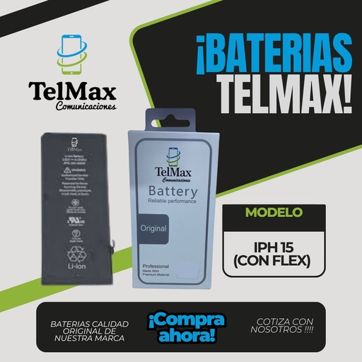 BATERIA IPHONE 15 ( CON FLEX)