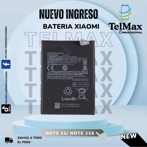 [BXRN11A] BATERIA XIAOMI REDMI NOTE 11 4G/ NOTE 11S/ NOTE 12S/ M4 PRO 4G (BN5D)(AAA)