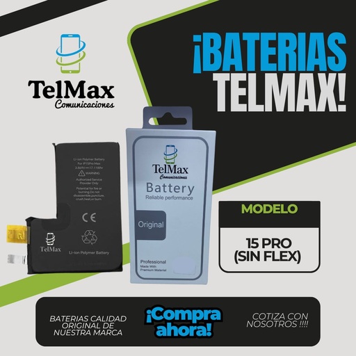 [BI15PSCO] BATERIA IPHONE 15 PRO (CELDA)(Original)
