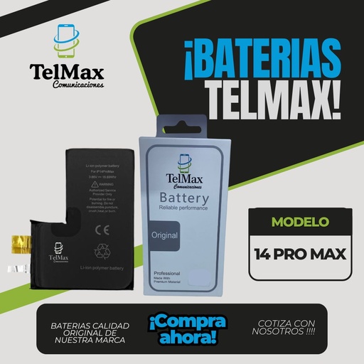 [BI14PMSCO] BATERIA PARA 14 PRO MAX (CELDA)(Original)