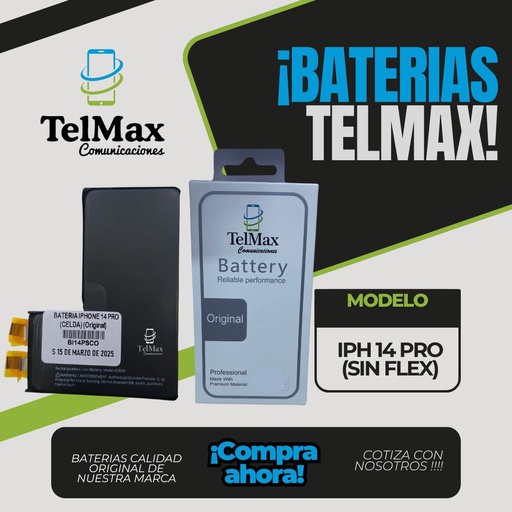 [BI14PSCO] BATERIA IPHONE 14 PRO (CELDA) (Original)