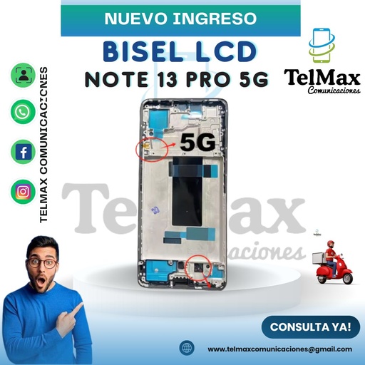 [BLCDXN13P5G] BISEL LCD+BORDE XIAOMI NOTE 13 PRO 5G