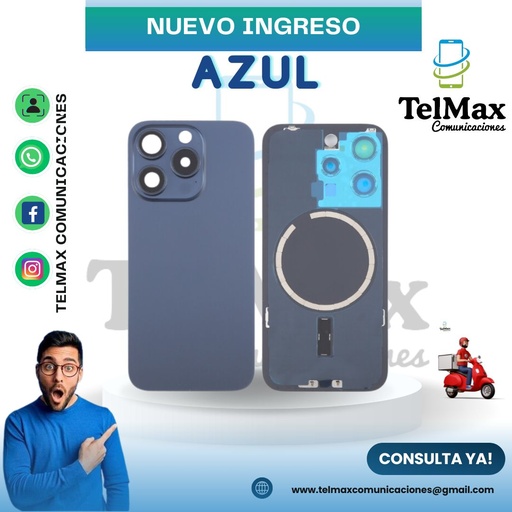 TAPA IPHONE 15 PRO MAX (C/Lente)+ IMAN PARA MAGSAFE
