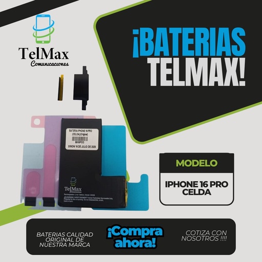 [BI16PCO] BATERIA IPHONE 16 PRO (CELDA)(Original)