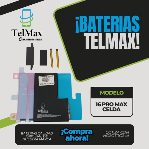 [BI16PMO] BATERIA IPHONE 16 PRO MAX (CELDA)(Original)